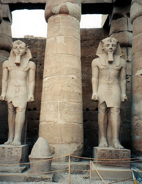 Luxor temple, colossi of Ramesses II